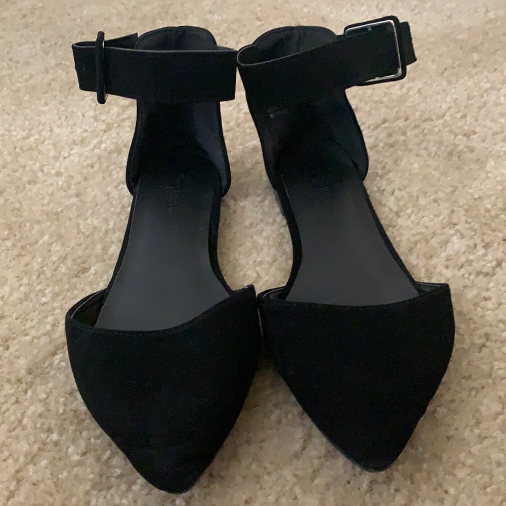 Black Flats with Strap